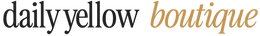 Logo of 'daily yellow boutique' with black and gold text on a white background